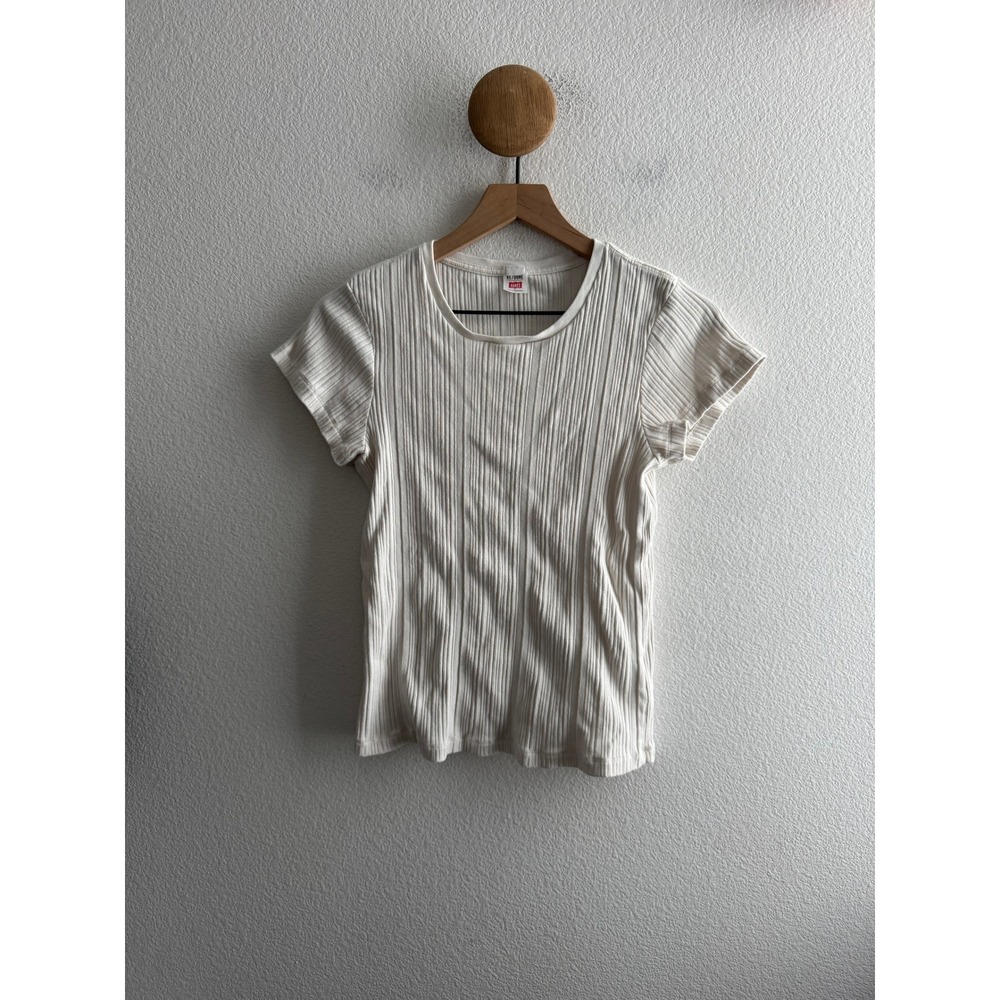 RE/DONE x Hanes Ribbed Short Sleeve Crewneck Tee Shirt Size Large